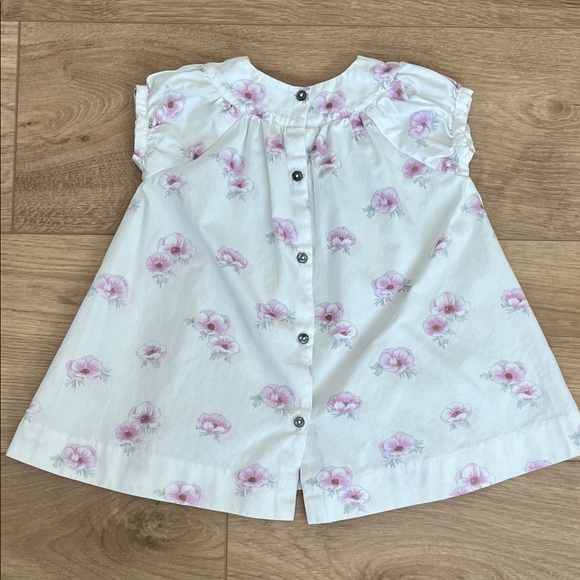 Jacadi White and Pink Floral Baby Dress - Picture 7 of 9